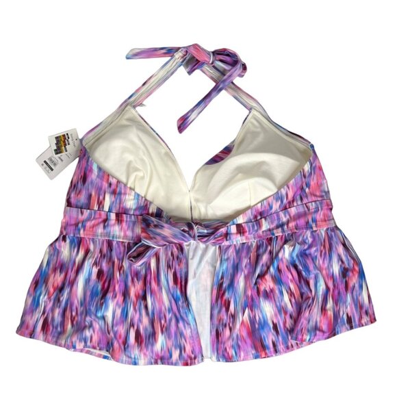 Time And Tru Swim Suit Top Halter Womens 3X Purple New - Picture 2 of 13